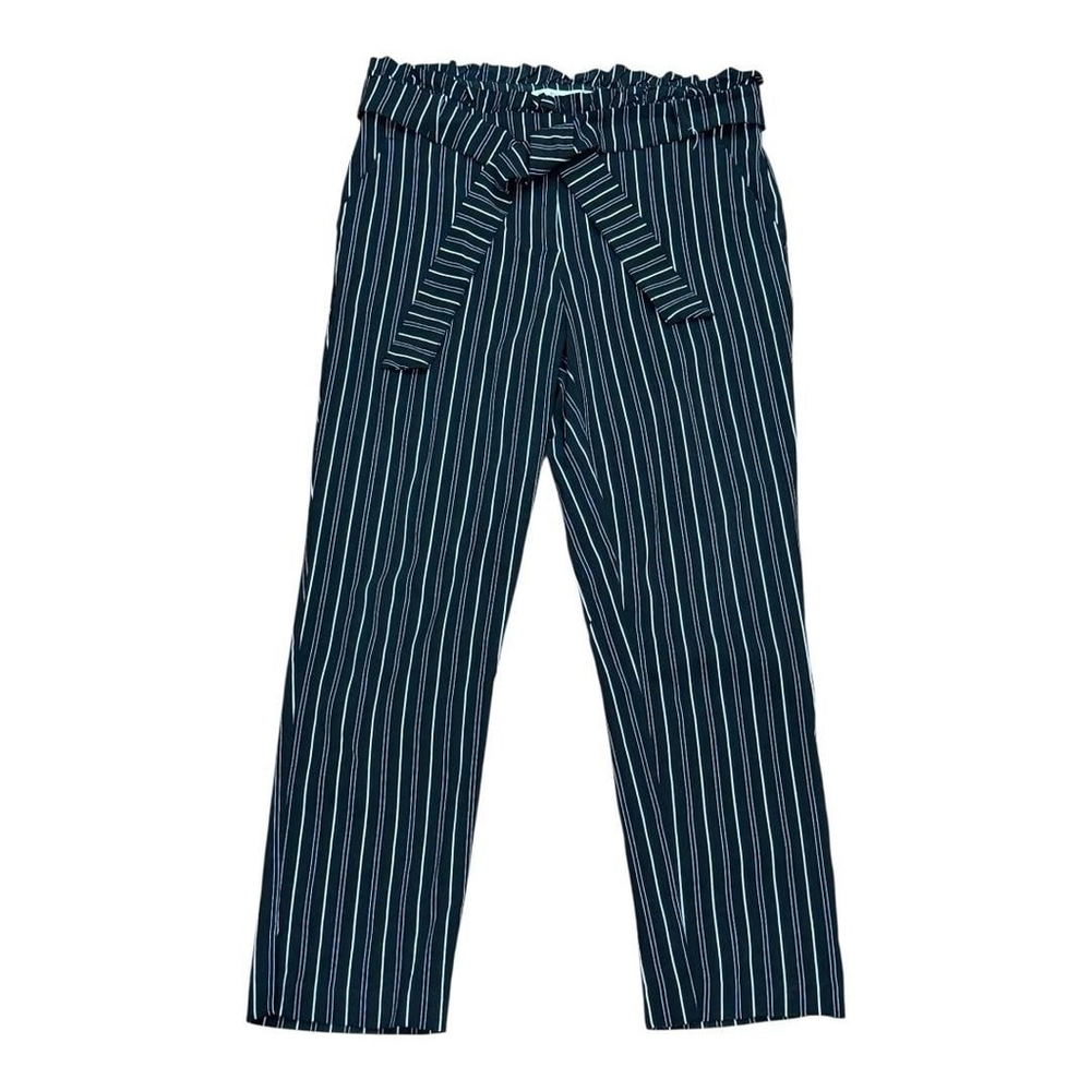 89th Madison Pants Womens 10 Striped Paperbag Waist Tie Career Casual Work